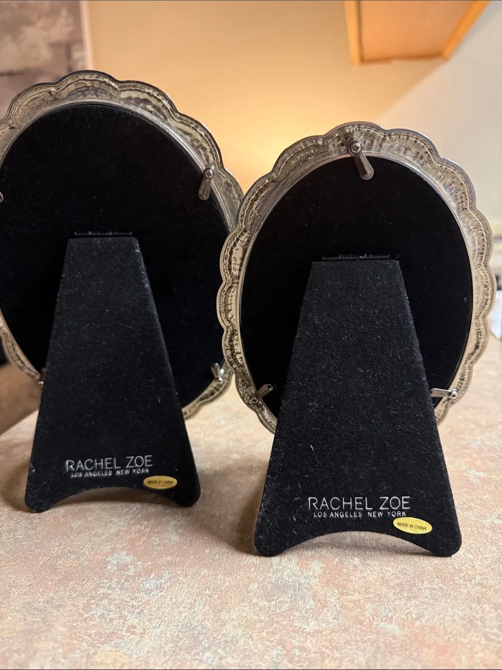 Rachel Zoe Silver Scalloped Oval Picture Frames - Pair